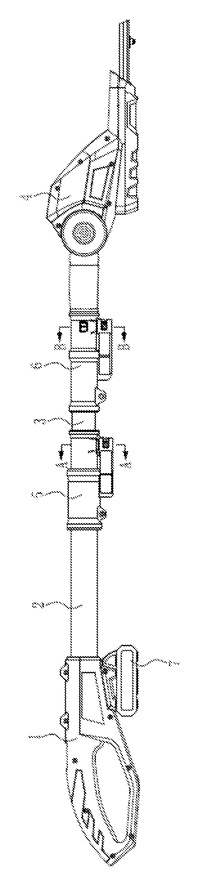 Cam-Lock Telescopic Pole for Garden Power Tools - Patent Fig. 1