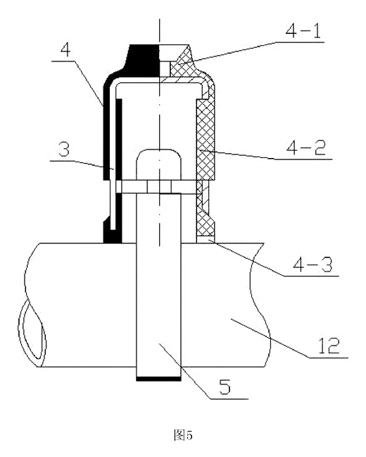 Compact Torsion-Spring Bike Bell - Patent Fig. 5 - section A-A of the mount