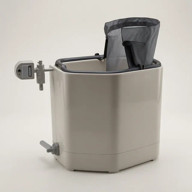 Vacuum Foot and Hand Bathtub with Sealing Mechanism - product render