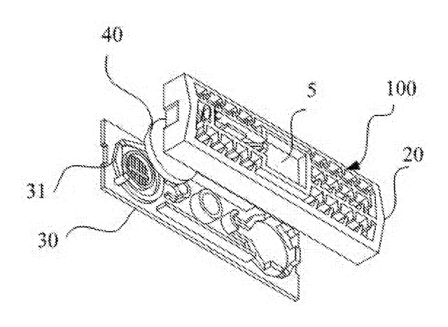 Flat Pressure-Compensating Drip Emitter with Built-In Filter Chamber for Drip Tape - patent drawing