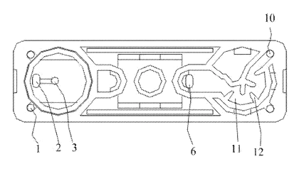 Flat Pressure-Compensating Drip Emitter with Built-In Filter Chamber for Drip Tape - Patent Fig. 5