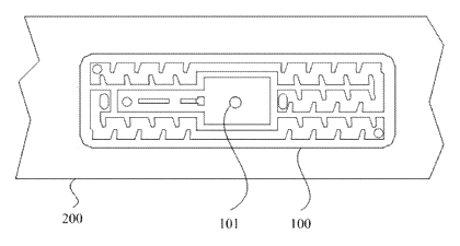 Flat Pressure-Compensating Drip Emitter with Built-In Filter Chamber for Drip Tape - Patent drawing - drip tape