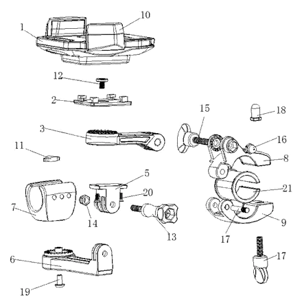 Bike Phone Holder with Built-In Flashlight Clamp - Patent Fig. 2