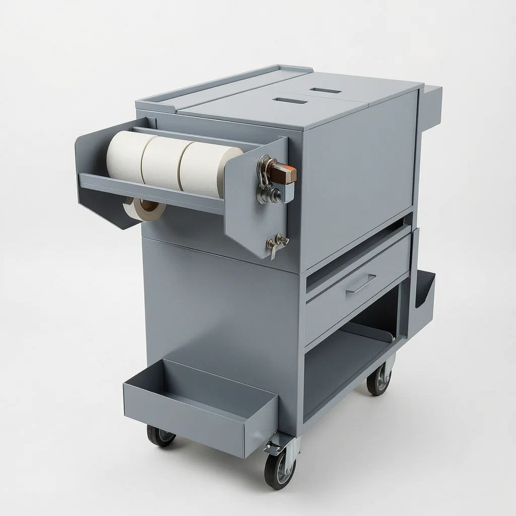 Integrated Multi-Functional Automotive Paint Repair Tool Cart - product render