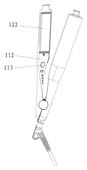 Angled-Plate Hair Straightener - Patent Fig. 2