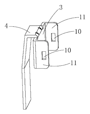 Air Fryer Basket with a Drop-On Handle That Locks and Releases by Button - Patent Fig. 4