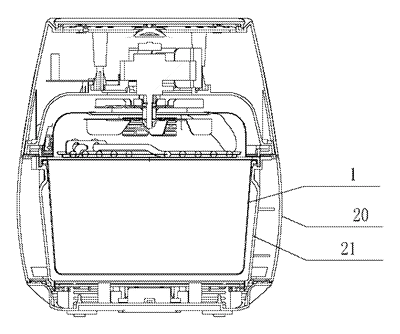 Air Fryer Basket with a Drop-On Handle That Locks and Releases by Button - Patent Fig. 8