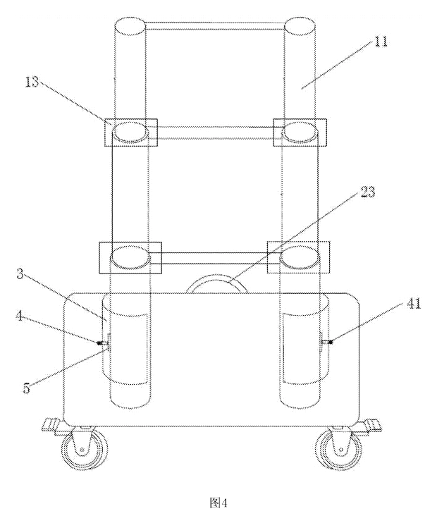 Rolling Tool Box with Telescoping Step Ladder - Patent Fig. 4 - section
