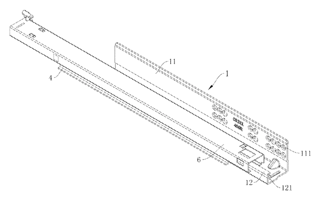 Rack-and-Pinion Synchronized Drawer Slide with a Folded-In Fixed Rail - patent drawing