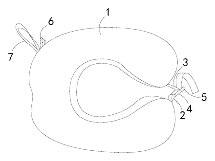 Roll-Up Travel Neck Pillow with Buckles - Patent drawing - pillow open