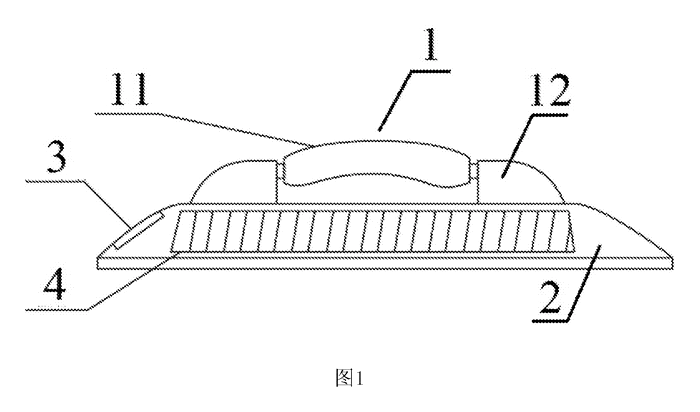 Luggage Handle with Built-In Scale - Patent Fig. 1 - front view of the weighing handle