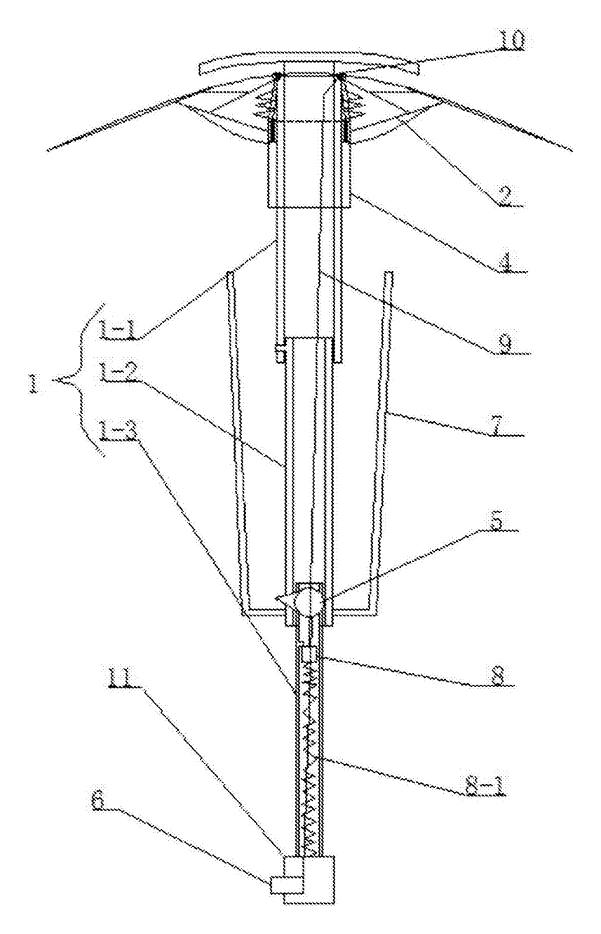 Self-Sheathing Telescopic Umbrella That Opens and Retracts into Its Own Tube - patent drawing