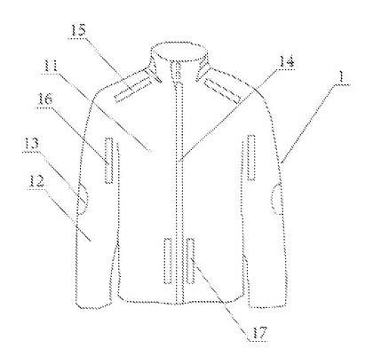 Heated Two-Piece Motorcycle Riding Suit with Carbon Fiber Pads - Patent Fig. 2