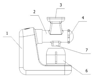 Vegetable and Fruit Juicer with Ceramic Auger, Secondary Pulp Pressing and Built-In Stirrer - Patent Fig. 2