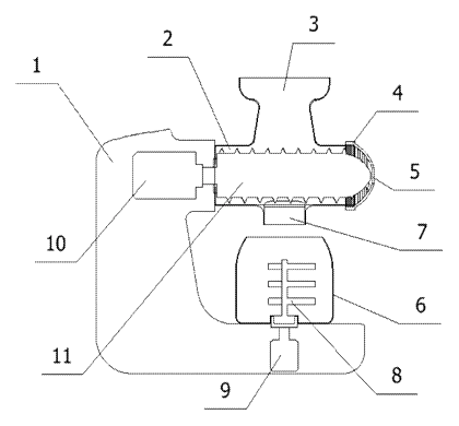 Vegetable and Fruit Juicer with Ceramic Auger, Secondary Pulp Pressing and Built-In Stirrer - Patent Fig. 3