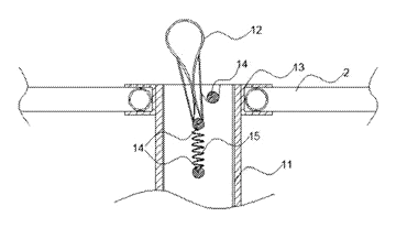 Portable Folding Rocking Bassinet Frame - Patent drawing - hub lock