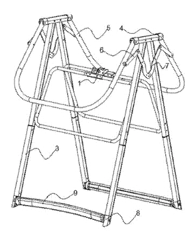 Portable Folding Rocking Bassinet Frame - Patent drawing - folding