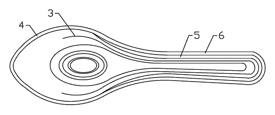 Reinforced Disposable Soup Spoon - Patent drawing - top view