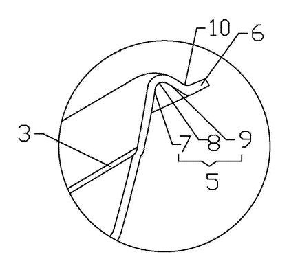 Reinforced Disposable Soup Spoon - Patent drawing - detail of the edge