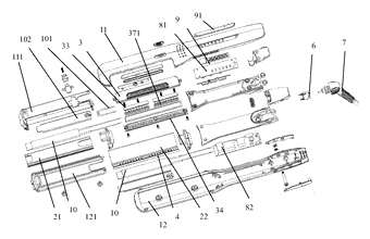 Essential Oil Dispensing Hair Straightener with Auto-Feed Cartridge - Patent drawing - cross section detail