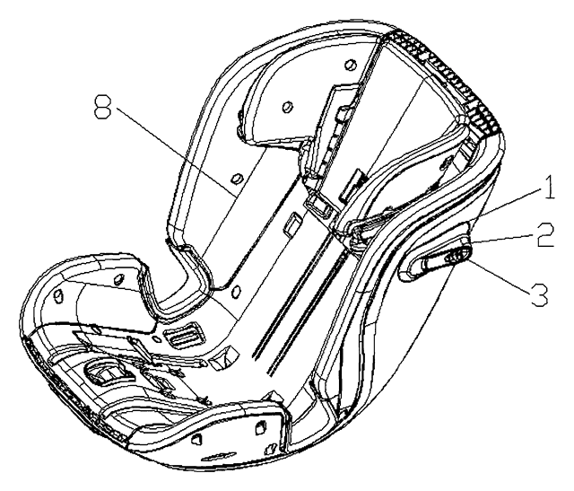 Retractable Side Impact Protection Block for Child Car Seats - patent drawing