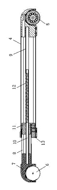 Bedside Crib Base with Spring-Loaded Telescoping Caster Legs - Patent Fig. 3