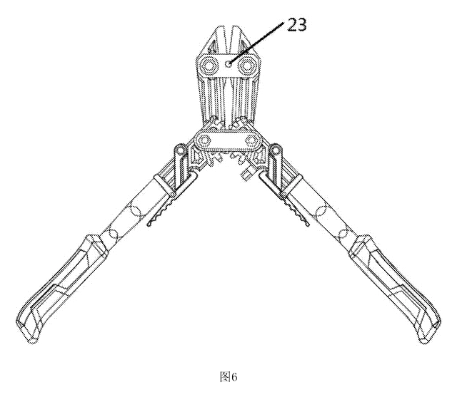 Wide-Opening Folding Bolt Cutter - patent drawing