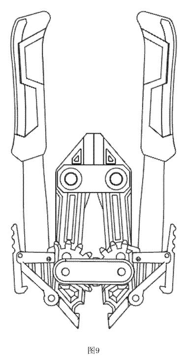 Wide-Opening Folding Bolt Cutter - Patent drawing - handles folded