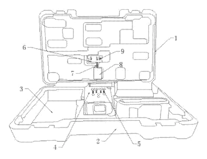 Multifunctional Tool Box with Integrated Rechargeable Battery Pack and Solar Charging - Patent drawing - assembled tool box