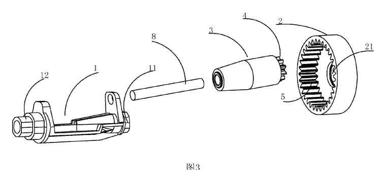 Long-Point Sketch Pencil Sharpener - Patent Fig. 3 - exploded view