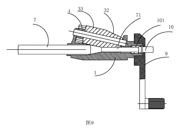 Long-Point Sketch Pencil Sharpener - Patent Fig. 9 - push button