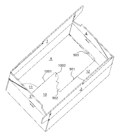 Tape-Free Reusable Shipping Box with Zigzag Interlocking Flaps - Patent Fig. 2