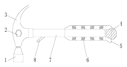 Shock-Absorbing Claw Hammer with Interchangeable Strike Faces and Built-In Light - Patent Fig. 1
