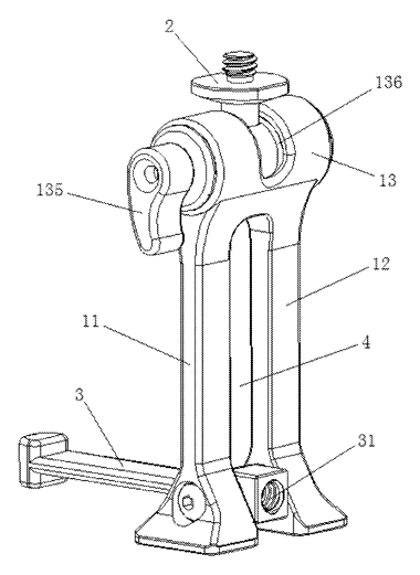 Phone Clip Mount with Fold-Out Stand Leg - Patent Fig. 3