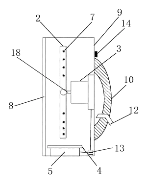 Portable Advertising Light Box with Spinning LED Display - Patent drawing - side section