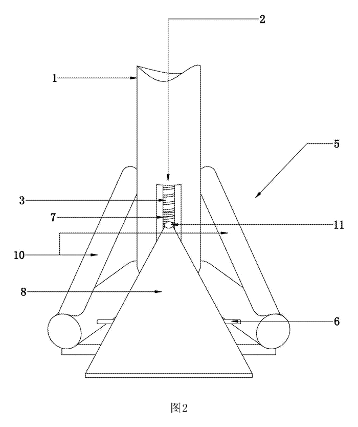 Foot-Pedal Soap & Sanitizer Dispenser Stand - Patent Fig. 2 - pedal connection at the bottom of the post