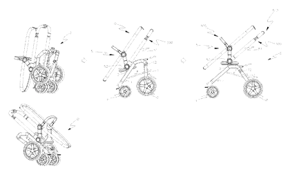 Baby Stroller Frame with Direction-Adjustable Seat and One-Hand Fold - Patent Fig. 11