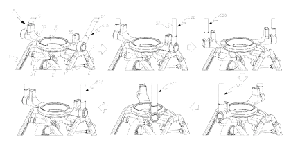 Baby Stroller Frame with Direction-Adjustable Seat and One-Hand Fold - Patent Fig. 12