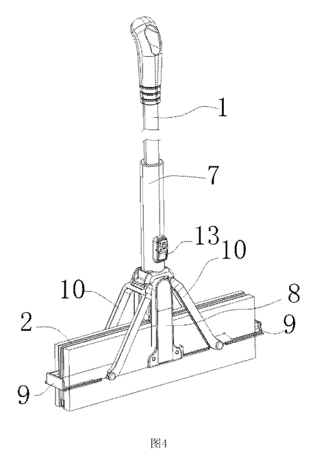 Self-Wringing Flat Mop with Fold-Away Wringer - Patent Fig. 4