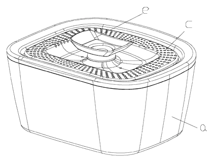 Automatic Pet Drinking Fountain with Interchangeable Water Outlet Heads - Patent drawing - pet fountain assembly