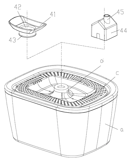 Automatic Pet Drinking Fountain with Interchangeable Water Outlet Heads - Patent Fig. 2