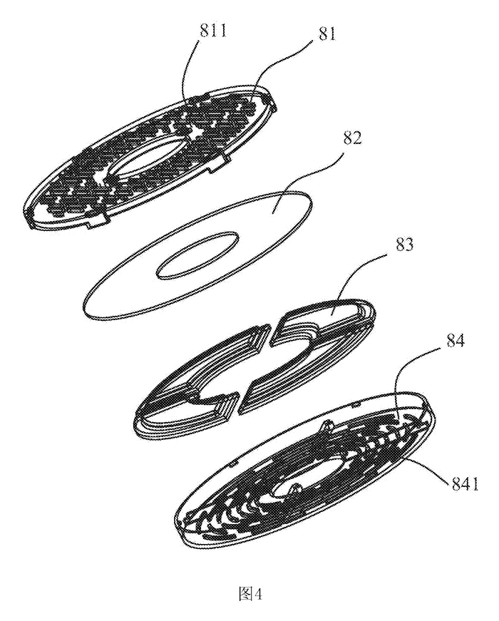 Multi-Pet Fountain Water Dispenser - Patent Fig. 4 - exploded view of the ring-shaped filter