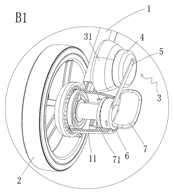 Motorized Rocking Stroller That Rocks by Turning Its Wheels - Patent Fig. 10
