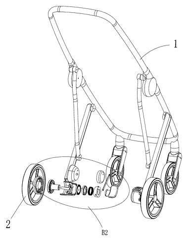 Motorized Rocking Stroller That Rocks by Turning Its Wheels - Patent Fig. 11
