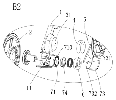 Motorized Rocking Stroller That Rocks by Turning Its Wheels - Patent Fig. 12