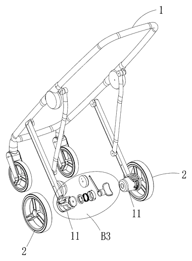 Motorized Rocking Stroller That Rocks by Turning Its Wheels - Patent Fig. 13