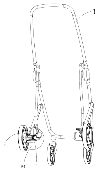 Motorized Rocking Stroller That Rocks by Turning Its Wheels - Patent Fig. 15