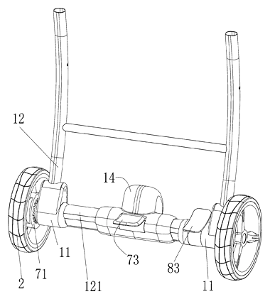 Motorized Rocking Stroller That Rocks by Turning Its Wheels - Patent Fig. 24