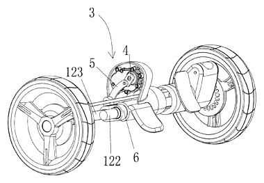 Motorized Rocking Stroller That Rocks by Turning Its Wheels - Patent Fig. 25