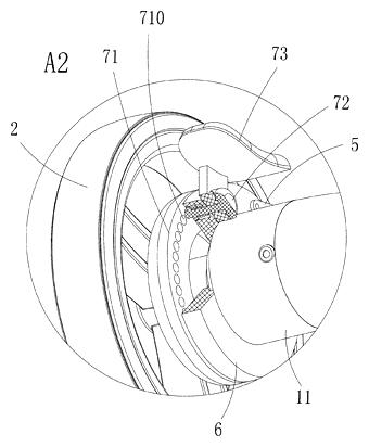 Motorized Rocking Stroller That Rocks by Turning Its Wheels - Patent Fig. 7
